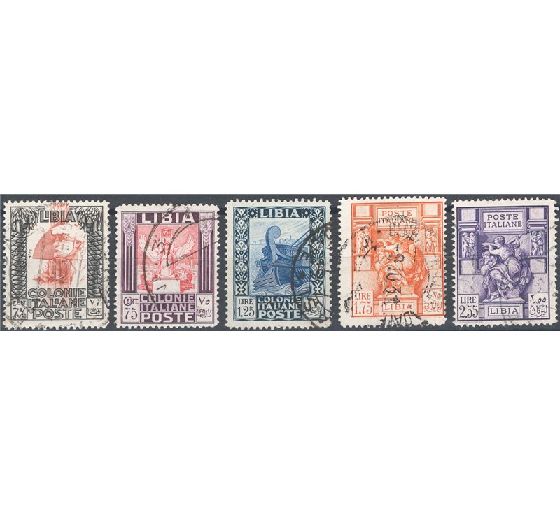 Libia - 1931 - Pittorica e sibilla libica, serie n° 103/7. Cat. € 70 (U)