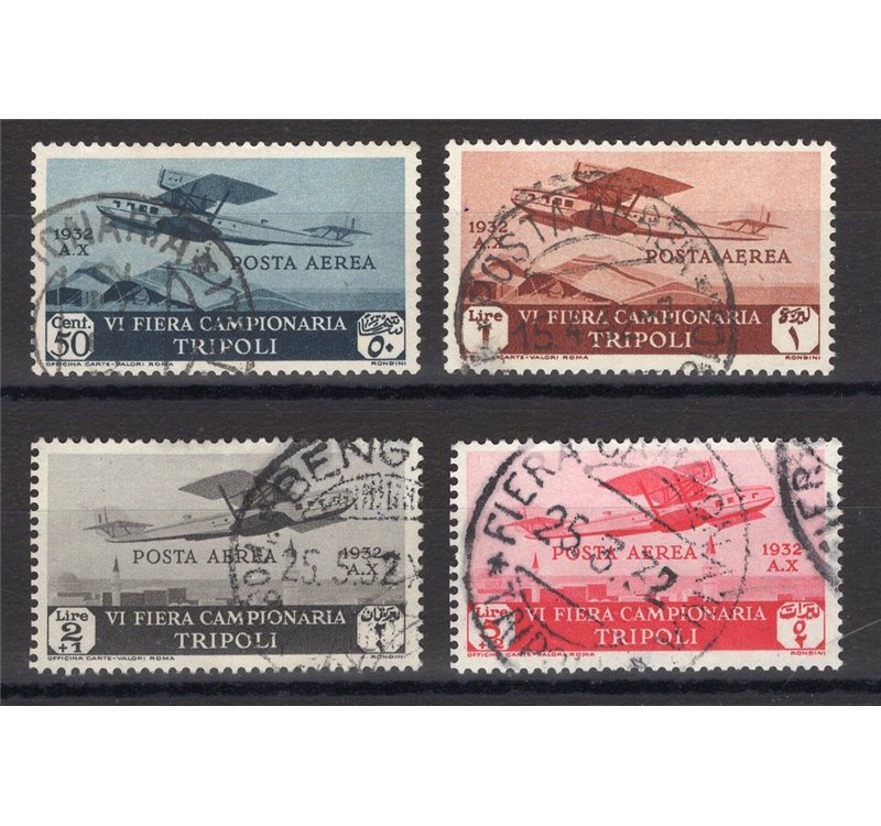 Libia - 1932 - VI Fiera di Tripoli, P.A. serie n° 4/7. Cert.: IC. Cat. € 750 (U)