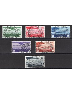 Libia - 1933 - VII Fiera di Tripoli, P.A. serie n° 8/13. Cert.: IC. Cat. € 850 (U)
