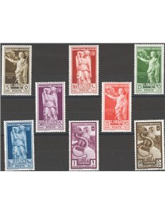 Libia - 1938 - Augusto, serie n° 152/57 + P.A. 36/37. Cat. € 50 (**)