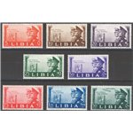 Libia - 1941 - Asse Italo Tedesca, serie n° 171/77 + P.A. 45. Cat. € 167 (**)