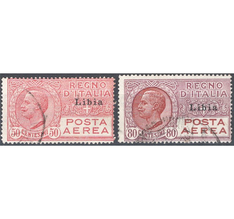 Libia - 1928/29 - P.A. Vittorio Emanuele, serie n° 1/2. Cat. € 175 (U)