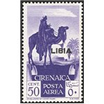 Libia - 1936 - P.A. francobollo di Cirenaica 50 c. violetto soprast., n° 27. Cat. € 200 (**)