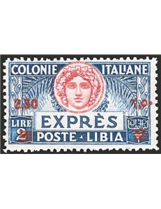 Libia - 1927/33 - Espressi Italia Turrita dent. 11, serie n° 12/13. Cert.: IC. Cat. € 1.120 (**)