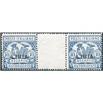 Libia - 1929 - Recapito autorizzato 10 c. dent. 14 in coppia con interspazio di gruppo, n° 2. Firm.: Chia. Cert.: Biondi (**)