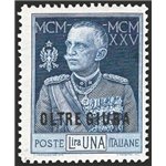 Oltre Giuba - 1925 - Giubileo 1 £ con dent. 13½, n° 22. Cert.: IC. Cat. € 3.500 (**)