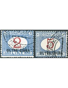 Oltre Giuba - 1925 - Segnatasse soprast., serie n° 1/10. Cert.: IC. Cert.: Biondi. Cat. € 1.750 (U)