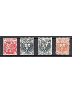 Somalia - 1916 - Croce Rossa, serie n° 19/22 con ottima centratura. Cert.: Biondi. Cat. € 2.750 (**)
