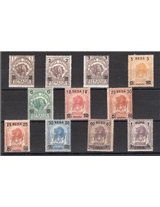 Somalia - 1923 - Elefanti e leoni soprast., serie n° 34/44. Cert.: IC. Cat. € 875 (**)