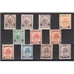 Somalia - 1923 - Elefanti e leoni soprast., serie n° 34/44. Cert.: IC. Cat. € 875 (**)