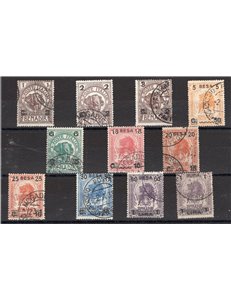 Somalia - 1923 - Elefanti e leoni soprast., serie n° 34/44. Cert.: IC. Cat. € 425 (U)