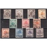 Somalia - 1923 - Elefanti e leoni soprast., serie n° 34/44. Cert.: IC. Cat. € 425 (U)