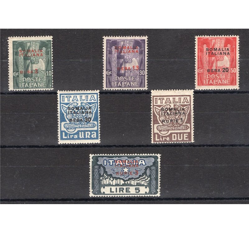 Somalia - 1923 - Marcia su Roma, serie n° 49/54. Cert.: IC. Cat. € 450 (**)