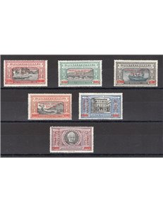Somalia - 1924 - Manzoni soprast., serie n° 55/60. Cert.: RD. Cat. € 2.500 (**)