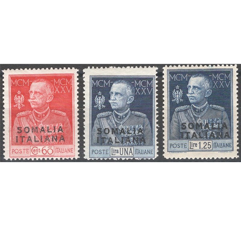 Somalia - 1925/26 - Giubileo dent. 13½, serie n° 70/72. Cat. € 110 (**)
