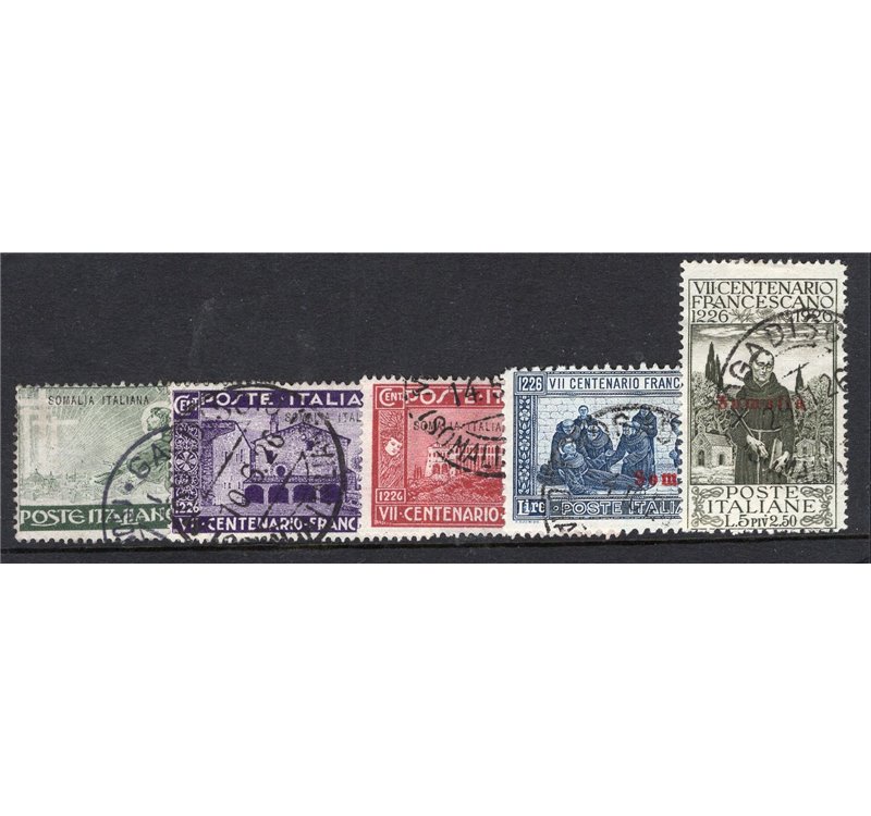 Somalia - 1926 - S. Francesco, serie n° 81/85. Cat. € 240 (U)