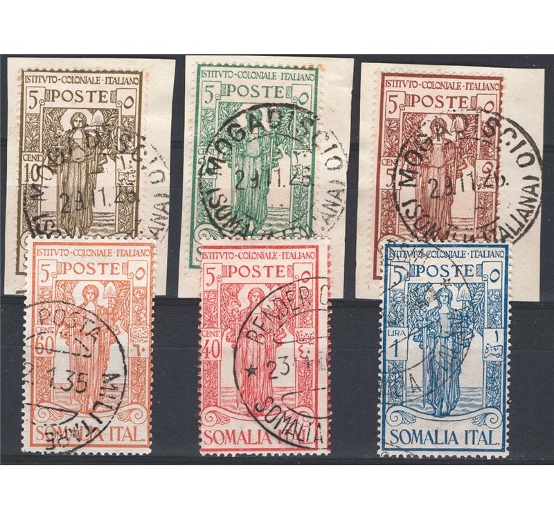 Somalia - 1926 - Istituto Coloniale Agricolo, serie n° 86/91. Cat. € 95 (U)