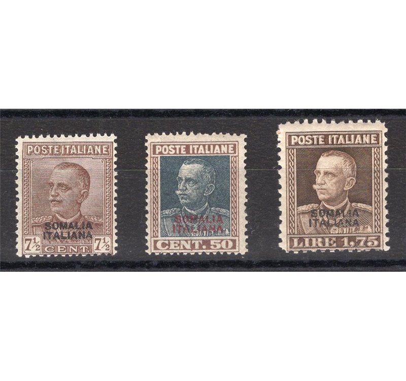 Somalia - 1928 - Vittorio Emanuele con soprast. del 2° tipo, serie n° 116/18. Cat. € 800 (**)