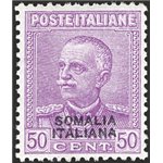 Somalia - 1930 - Parmeggiani tipo Giubileo 50 c. lilla con soprast. del 2° tipo, n° 139 con ottima centratura. Cert.: IC. Cat. €