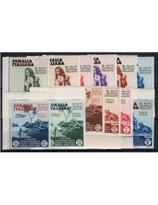 Somalia - 1934 - Mostra d'Arte Coloniale, serie n° 193/98 + P.A. 1/6. Cat. € 330 (**)