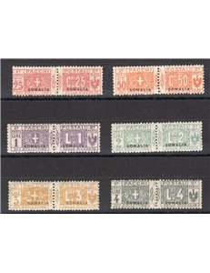 Somalia - 1923 - Pacchi postali nodo soprast., serie n° 15/20. Cert.: IC. Cat. € 4.000 (**)
