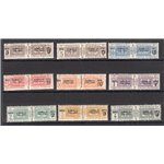 Somalia - 1923 - Pacchi postali nodo soprast. e nuovo valore in besa e rupie, serie n° 21/29. Cert.: IC. Cat. € 1.600 (**)