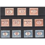 Somalia - 1909 - Segnatasse con soprast. in alto, serie n° 12/22. Firm.: Sorani. Cert.: IC. Cat. € 3.500 (**) 
