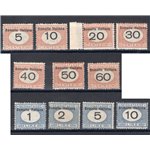 Somalia - 1926 - Segnatasse con soprast. in alto, serie n° 41/51. Cert.: Biondi. Cat. € 2.500 (**)