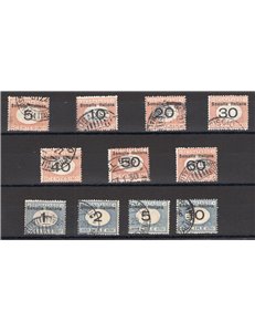 Somalia - 1926 - Segnatasse con soprast. in alto, serie n° 41/51. Cert.: IC. Cat. € 700 (U)