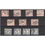 Somalia - 1926 - Segnatasse con soprast. in alto, serie n° 41/51. Cert.: IC. Cat. € 700 (U)
