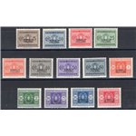 Somalia - 1934 - Segnatasse soprast., serie n° 52/64. Cert.: Biondi. Cat. € 1.350 (**)