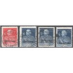 Tripolitania - 1926 - Giubileo del Re, serie n° 23/24 + 26/27 senza il valore da 1,25 £. Cat. € 200 (U)