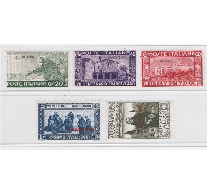 Tripolitania - 1926 - S. Francesco, serie n° 28/32. Cat. € 90 (**)