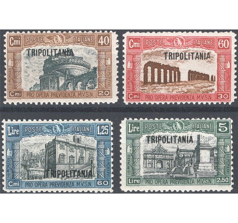 Tripolitania - 1927 - Milizia I, serie n° 39/42. Cat. € 60 (**)