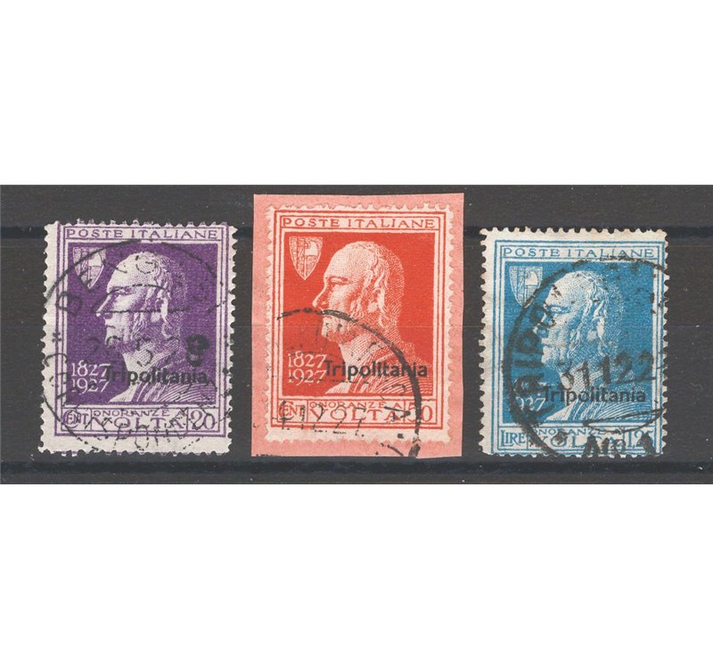 Tripolitania - 1927 - Volta, serie n° 43/45. Cat. € 180 (U)