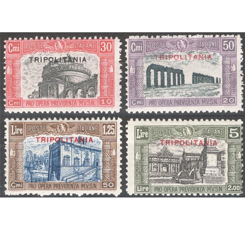 Tripolitania - 1929 - Milizia II, serie n° 50/53. Cat. € 100 (**)