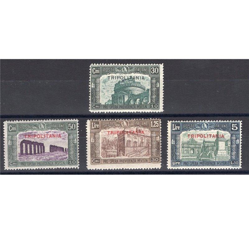 Tripolitania - 1930 - Milizia III, serie n° 69/72. Cert.: Biondi. Cat. € 1.100 (**)