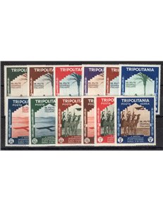 Tripolitania - 1934 - Mostra d'Arte Coloniale, serie n° 94/99 + P.A. 41/46. Cat. € 330 (**)