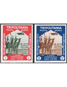 Tripolitania - 1934 - Mostra d'Arte Coloniale, serie n° 94/99 + P.A. 41/46. Cat. € 330 (**)
