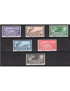 Tripolitania - 1933 – P.A. Crociera Zeppelin, serie n° 22/27. Cert.: IC. Cat. € 325 (**)