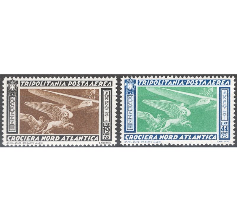Tripolitania - 1933 - P.A. Crociera Balbo, serie n° 28/29. Cat. € 200 (**)