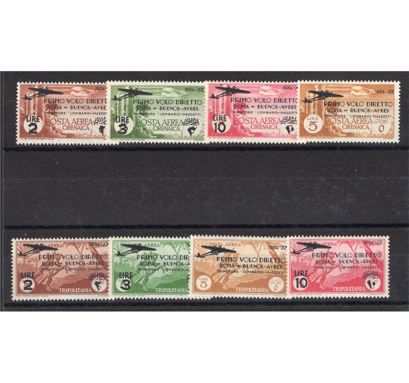 Giri Coloniali - 1934 - 1° Volo Roma - B. Aires, il giro delle 2 colonie. Cat. € 170 (**)