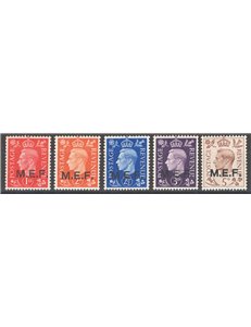 Occup. Straniere delle Colonie - Occupaz. Britannica - M.E.F. - 1942 - Francobolli di Gran Bretagna con soprast. "M.E.F.", serie