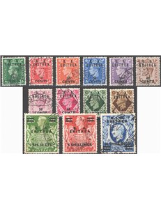 Occup. Straniere delle Colonie - Occupaz. Britannica - Eritrea - 1950 - Francobolli di Gran Bretagna con soprast. "B.A. Eritrea"