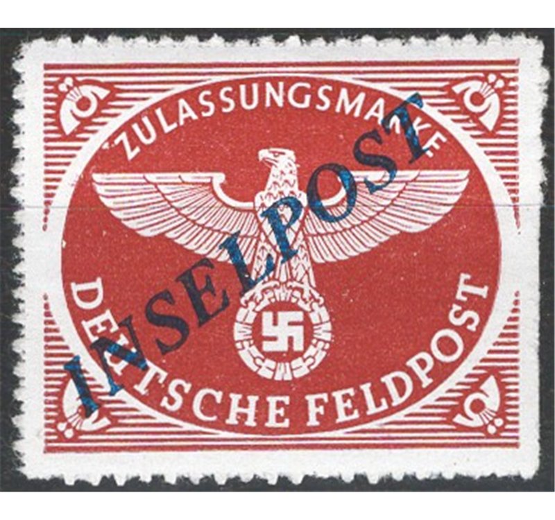 Occup. Straniere delle Colonie - Occup. Tedesca - Egeo - 1944 - Francobolli di Germania posta da Campo: bruno rosso perf. a zig 