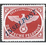 Occup. Straniere delle Colonie - Occup. Tedesca - Egeo - 1944 - Francobolli di Germania posta da Campo: bruno rosso perf. a zig 