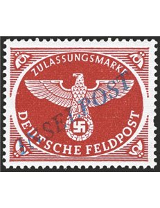 Occup. Straniere delle Colonie - Occup. Tedesca - Egeo - 1944 - Franchigia militare francobollo di Germania “Feldpost” bruno ros