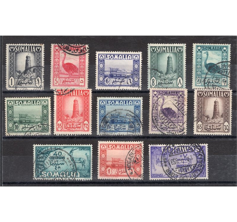 Occup. Straniere delle Colonie - Somalia Afis - 1950 - Soggetti africani, serie n° 1/11 + Ex 1/2. Cat. € 215 (**)
