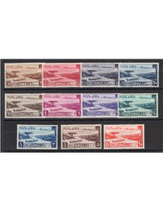 Occup. Straniere delle Colonie - Somalia AFIS - 1950/51 - P.A. Aereo e Vedute, serie n° 1/11. Cert.: IC. Cat. € 850 (**)