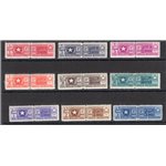 Occup. Straniere delle Colonie - Somalia AFIS - 1950 - Pacchi postali stella e mezzaluna, serie n° 1/9. Cert.: IC. Cat. € 950 (*
